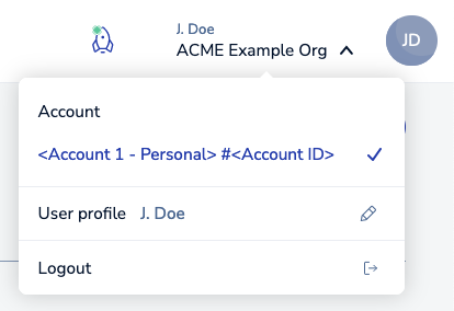 Use the Profile control to manage your user account profile and to switch between Redis Cloud accounts.