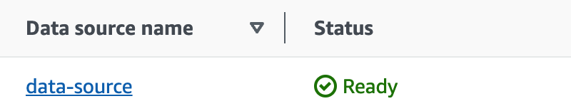 A Bedrock data source with a Ready status.