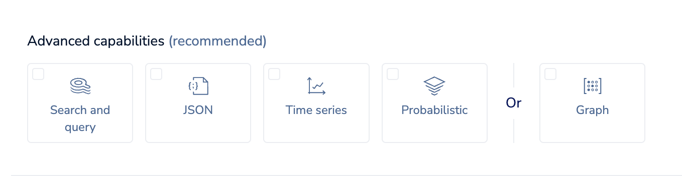 For Pro databases, you can select the capabilites included in your database.