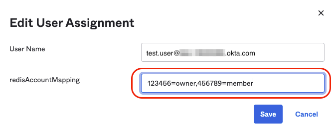 Use the Okta admin console to locate the Org2Org application template.