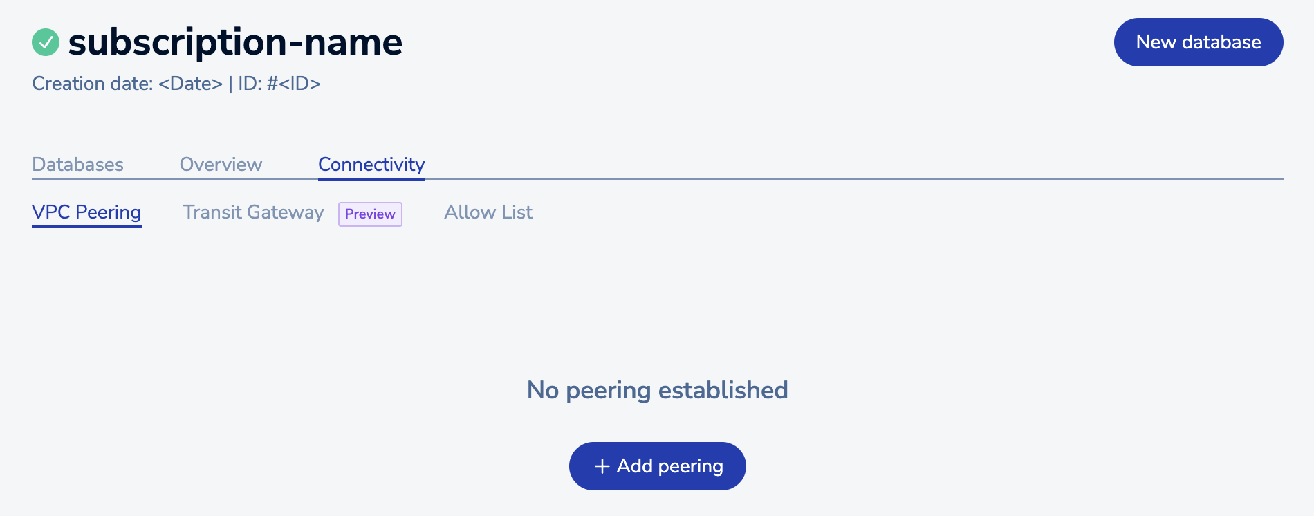 The Connectivity tab helps you secure your subscription.